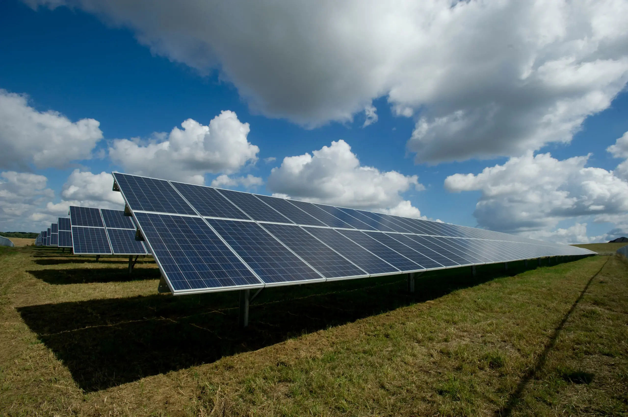 Solar panel on a field